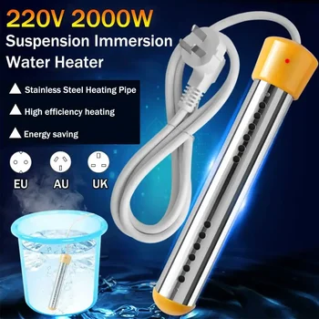 2000W Floating Electric Heater Boiler Water Heating Element Portable Immersion Suspension The stainless steel heat up EU/UK Plug 1