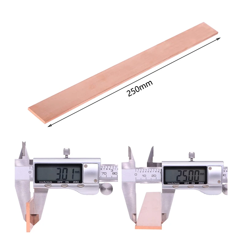 Copper strip material 99%pure copper thickness 1/1.5/2/3/4/5 mm copper strip red pad foil plate bar diy cnc material