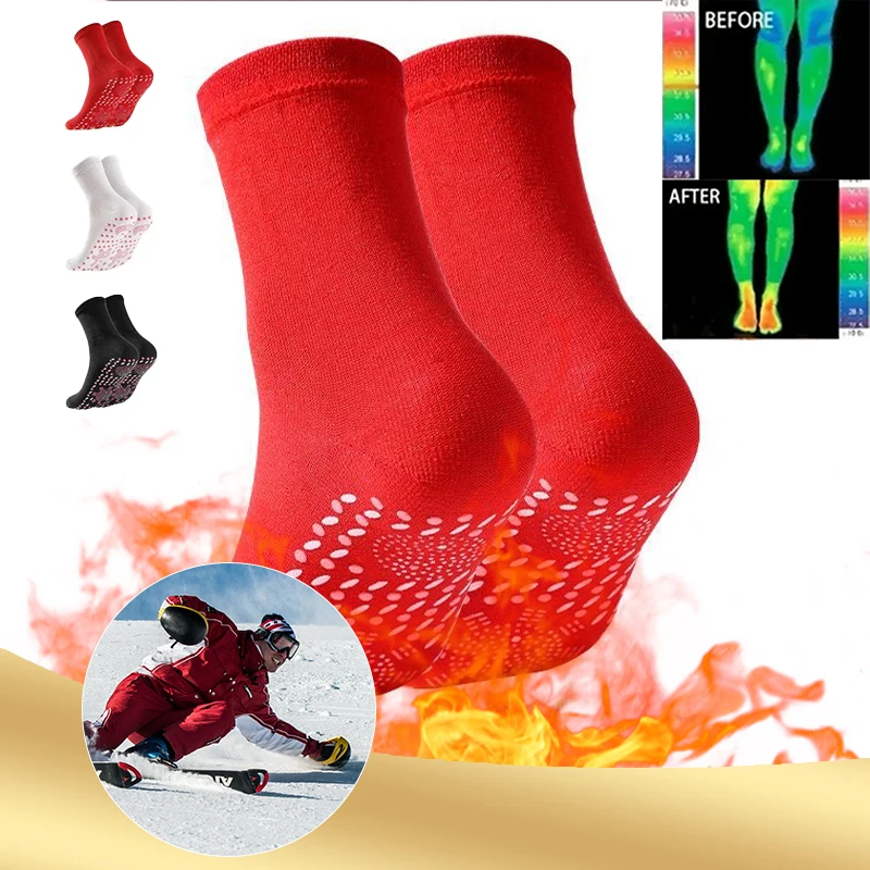 

Self Heating Health Care Socks Winter Warm Thermal Tourmaline Magnetic Therapy Slimming Short Sock Foot Massage Unisex 1/3Pairs