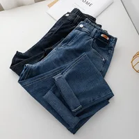 4XL Plus Size Jeans Women 2023 Spring Denim Harem Pants High Stretch Retro Label Slim Pants Oversized Curve Clothes - Image 3