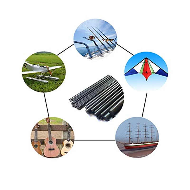 Carbon Fiber Rod/Carbon Fiber Tube Dia 1mm-5mm Length 200mm 400mm 500mm For Airplane Matte Pole 1/5pcs