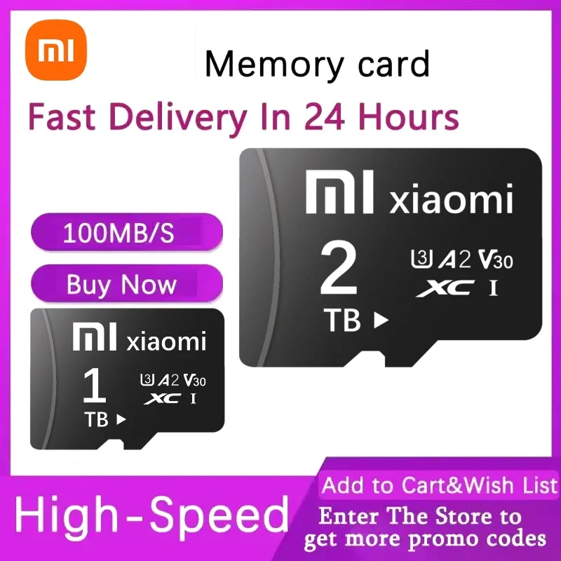 Xiaomi Memory Card 2TB 1TB 512GB Micro TF SD Card 128GB Flash Class 10 SD 256GB TF Flash Memory For Phones Gaming Ps4
