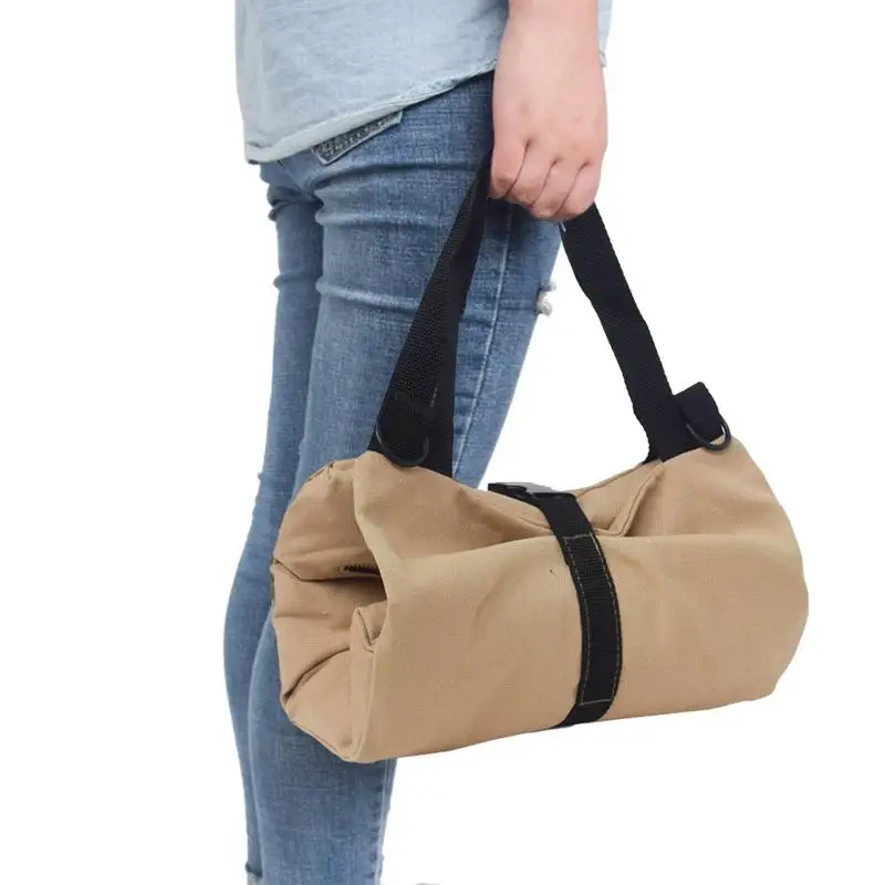 Roll Up Tool Pouch Heavy-Duty Large Canvas Roll Up Tool Bag Organizer Multi Purpose Tool Organizer For Car Pliers Electrician