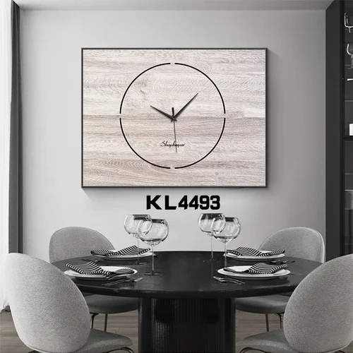 Meter Box Wood Painting with Wall Clock Large Metal Wall Clocks Silent KL4493  