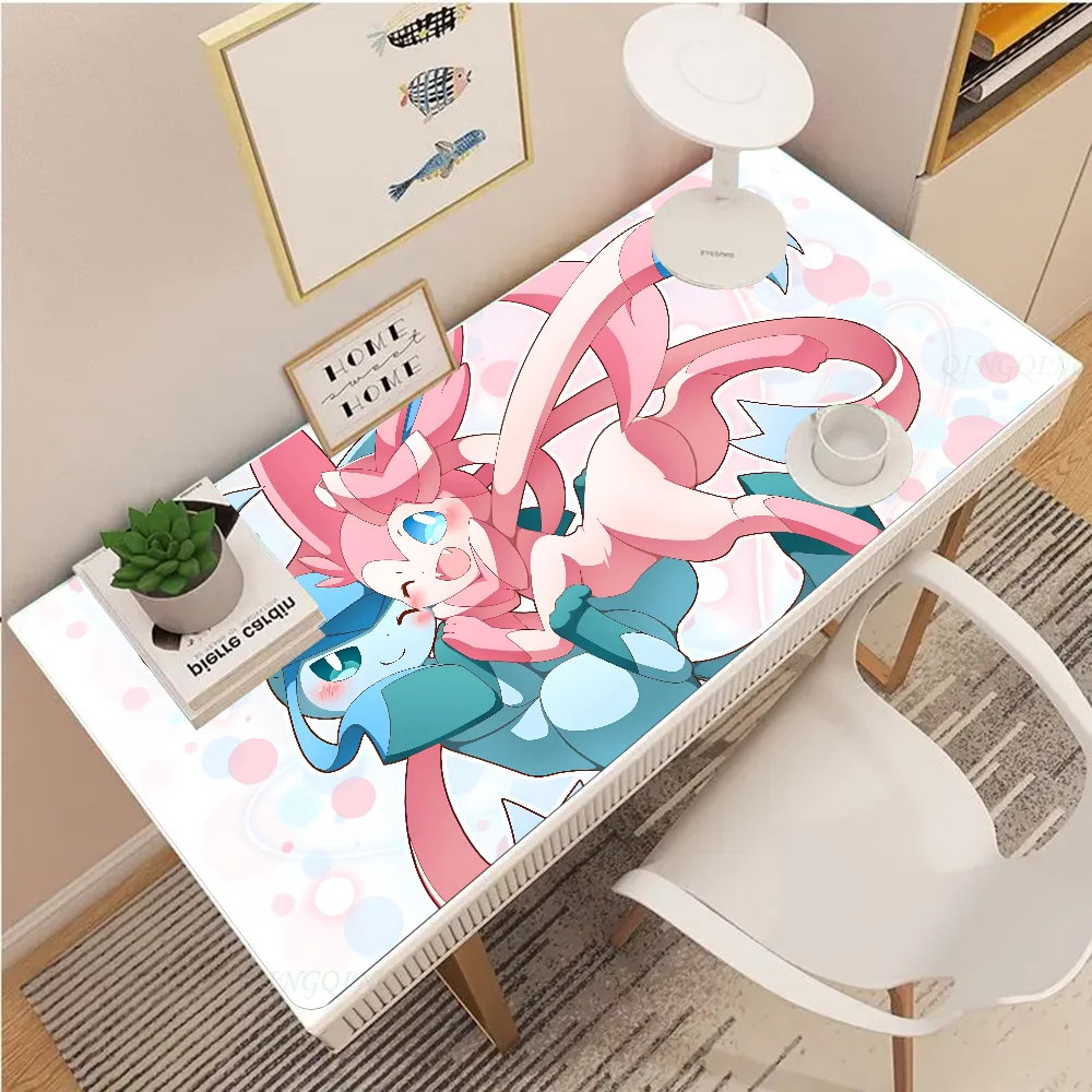 1pc E-Eevee P-Pokemon Pad Mouse Mat Desk Mat With Pad Gaming Accessories Prime Gaming XXL 6