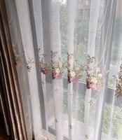 Luxury Curtains Sheer For Living Room Lace Blue Embroidered Pink-purple Romantic Princess Window Screen Kitchen Tulle Drapes 1