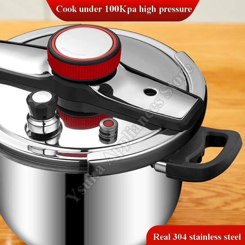 5/6/8L Stainless Steel Pressure Cooker Large Safe Explosion Proof Pressure Cooker for Gas Stove Induction Kitchen Accessories