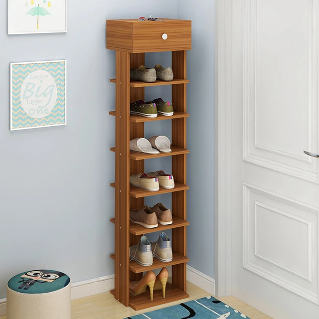 Zapatero organizador para zapatos contra la pared, estante de  almacenamiento simple, simple de varias capas, moderna simplicidad de  madera, sala de