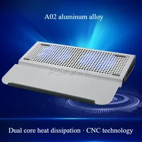 Aluminum Alloy Laptop Cooler Semiconductor Chip Base Cooling Tablet Stand Fan Pad - Image 6