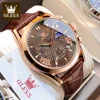 OLEVS Original Luxury Brand Men's Watches High Quality Waterproof Quartz Watch for Men Fashion Leather Strap Man Wristwatch 1