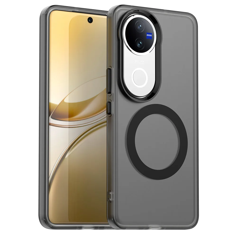 Transparent Soft TPU Frosted MagSafe Phone Case with Raised Border and Wireless Charging Support