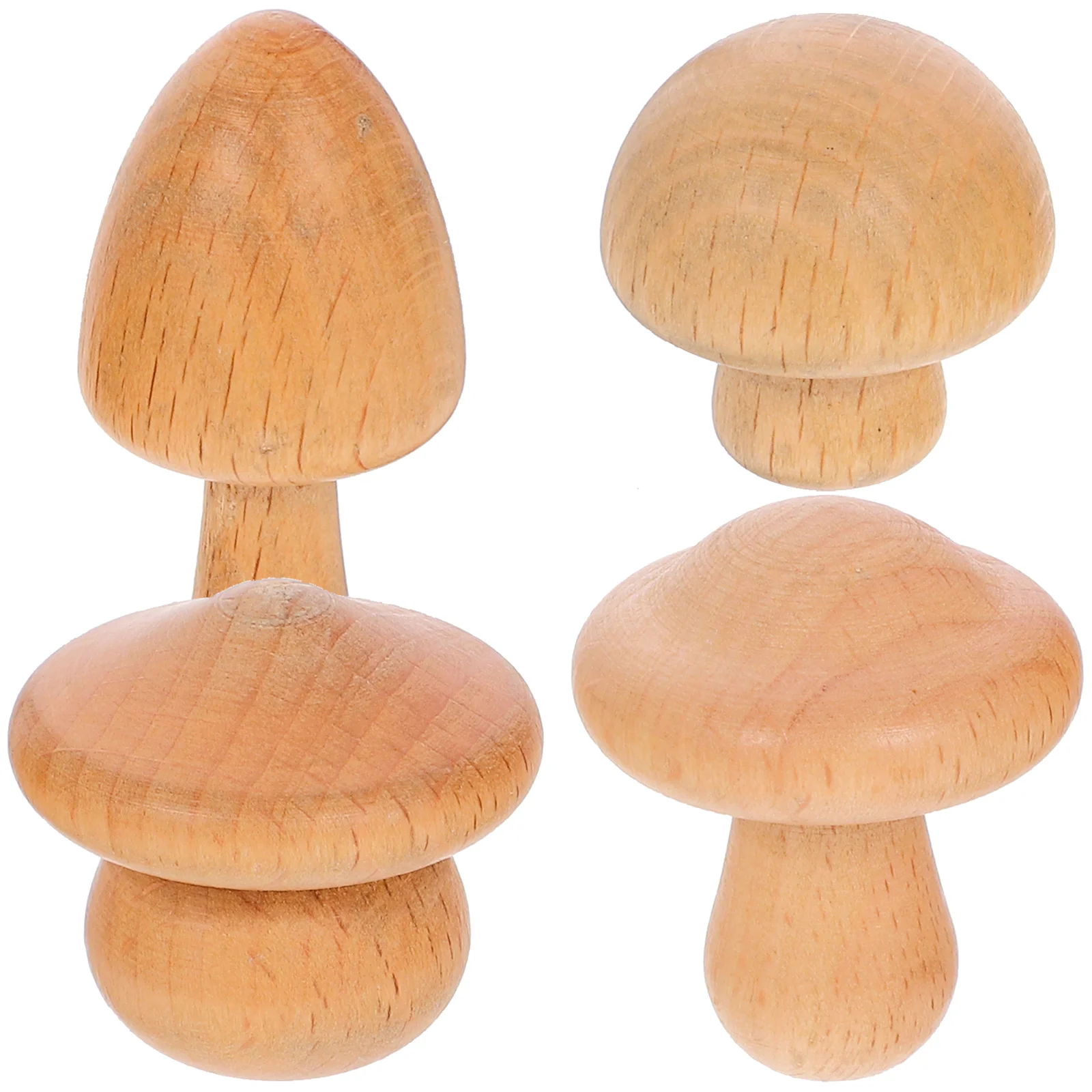 

4pcs Kitchen Bathroom Wall Hook Wooden Mushroom Coat Hooks Nail Free Wood Hook