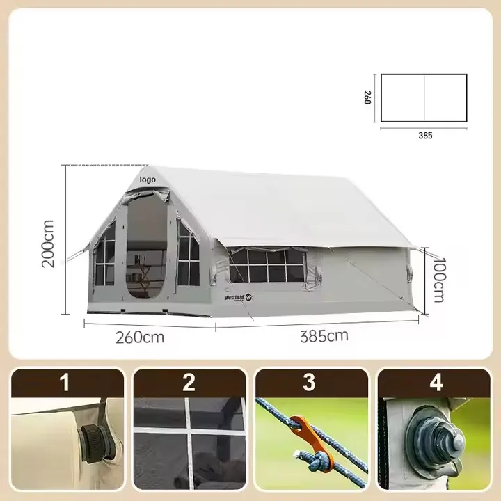 All-In-One Spacious PVC Oxford Inflatable Tent Outdoor Camping Waterproof Fully Automatic Hassle-Free One Bedroom Glamping 6