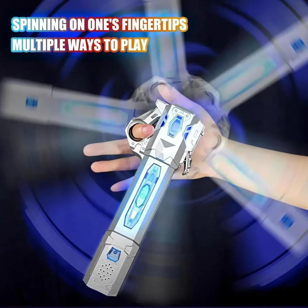 Laser Sword Children Colorful Glowing Telescopic Music 2-in-1 Rotating Decompression Toy