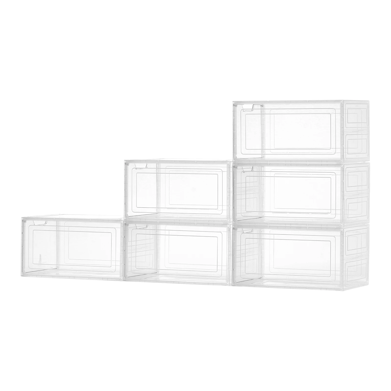 Clear Plastic Stackable Shoe Storage Boxes