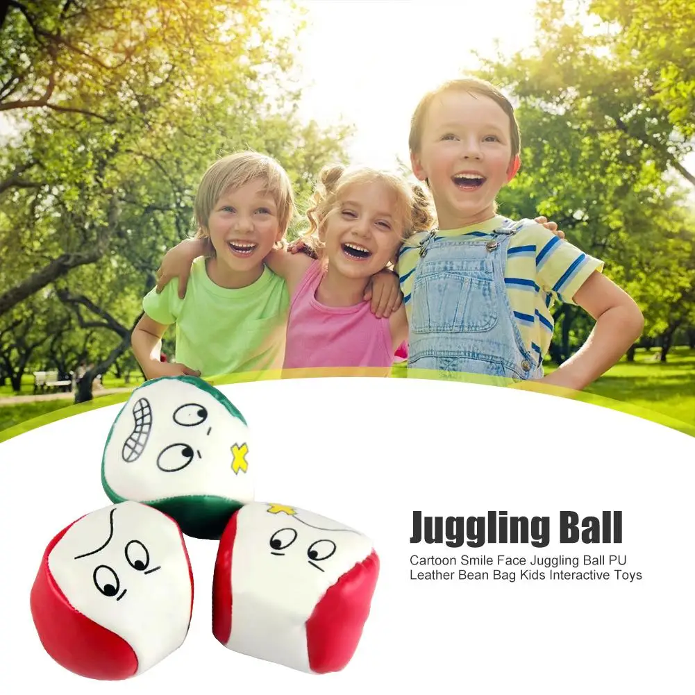 Juggling Ball Multi-function Cartoon Smile Face Bean Bag Outdoor Game Toys for Children Kids