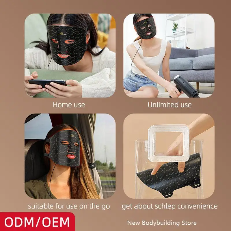 Photon Skin Rejuvenation Beauty Instrument Flexible silicone infrared Mask Skin Care Red Light Therapy Led Face Mask