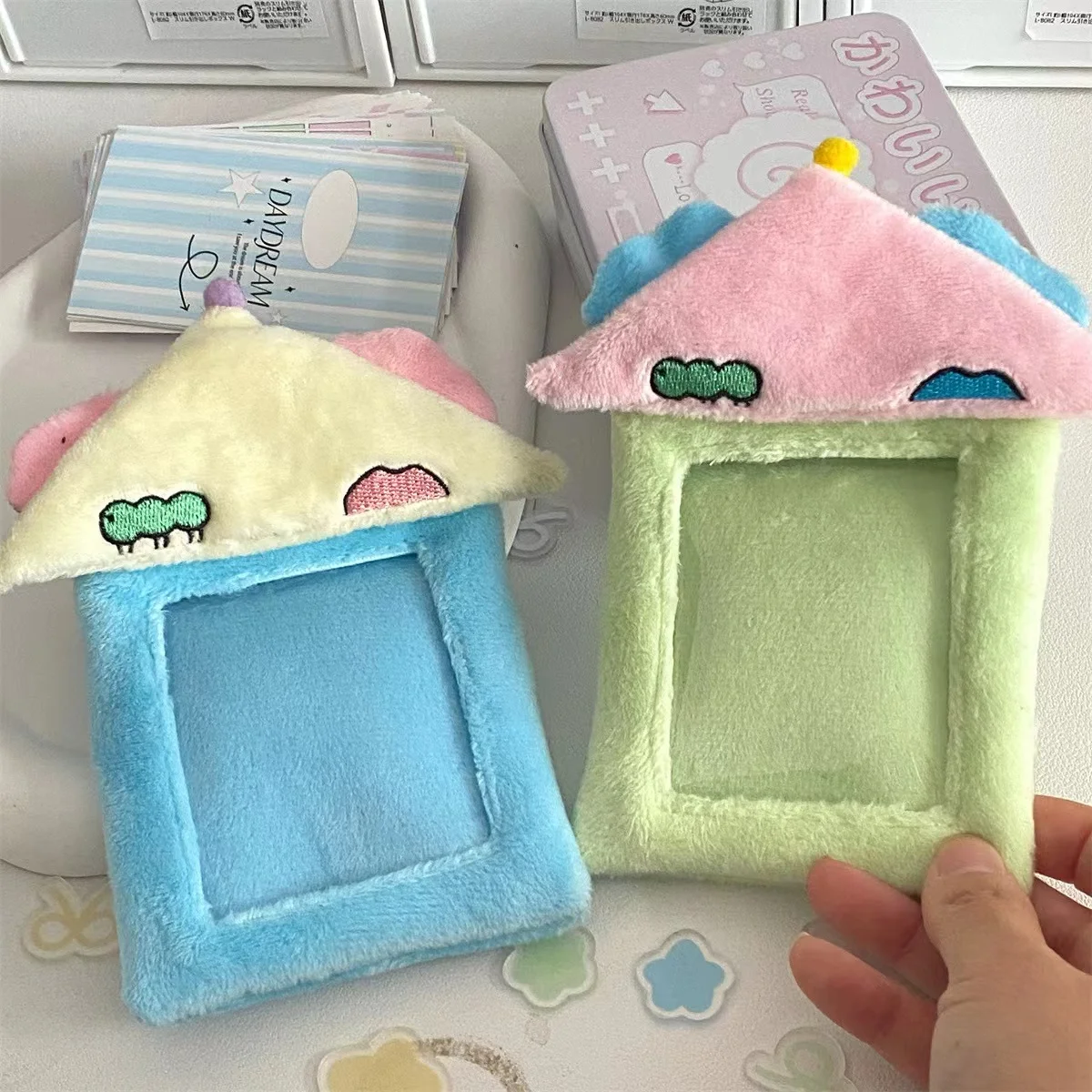 

New original Kawaii House cartoon Kpop Photocard Holder Protective Photo Card Holder Bag Photo display pendant School Stationery