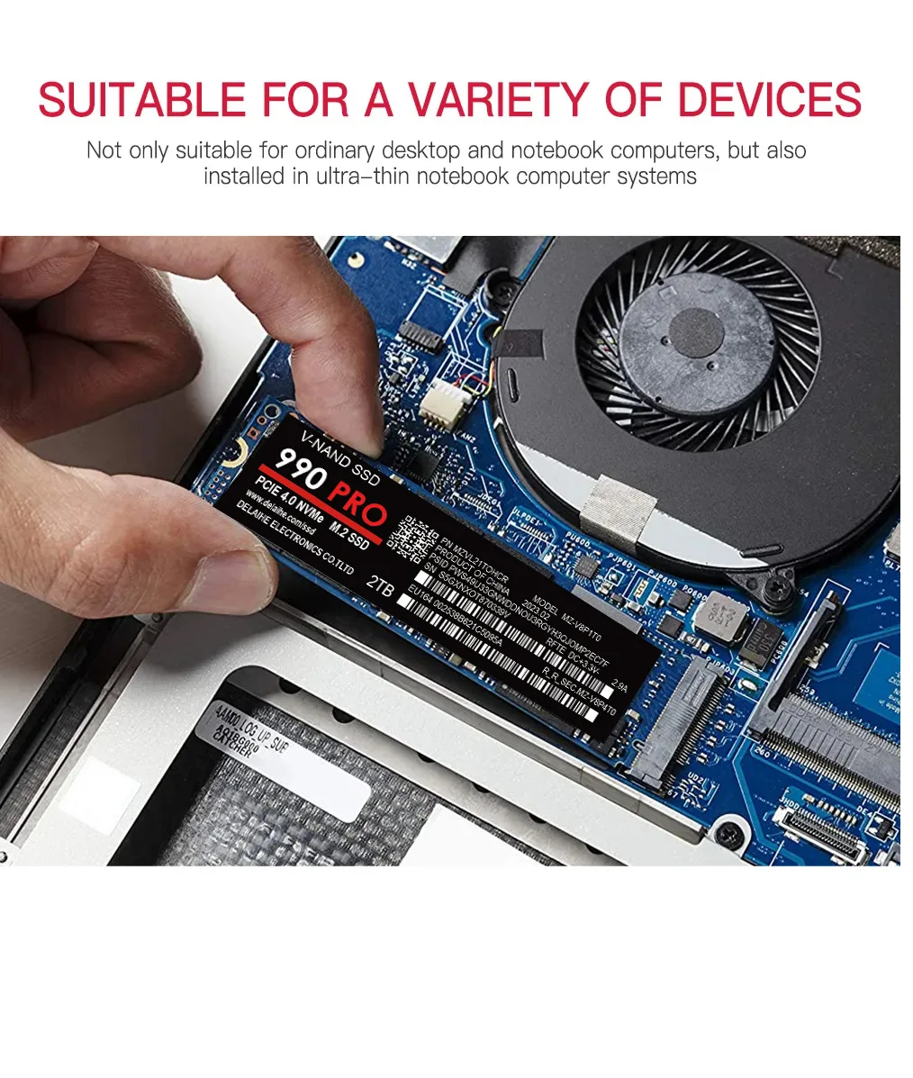 990PRO 4TB Hard Drive Disk NVME Ｍ2 SSD 1TB High-speed NMVE M2 SSD Drive PCIE 4.0 Solid State Drive Internal Hard HDD for Laptop