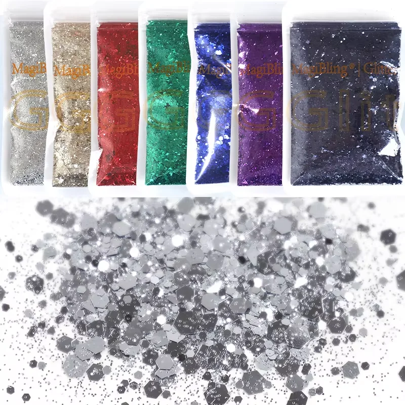 Nail Glitter Nail Powder MagiBling 100g Mixed Mermaid Sequins for Nail Art