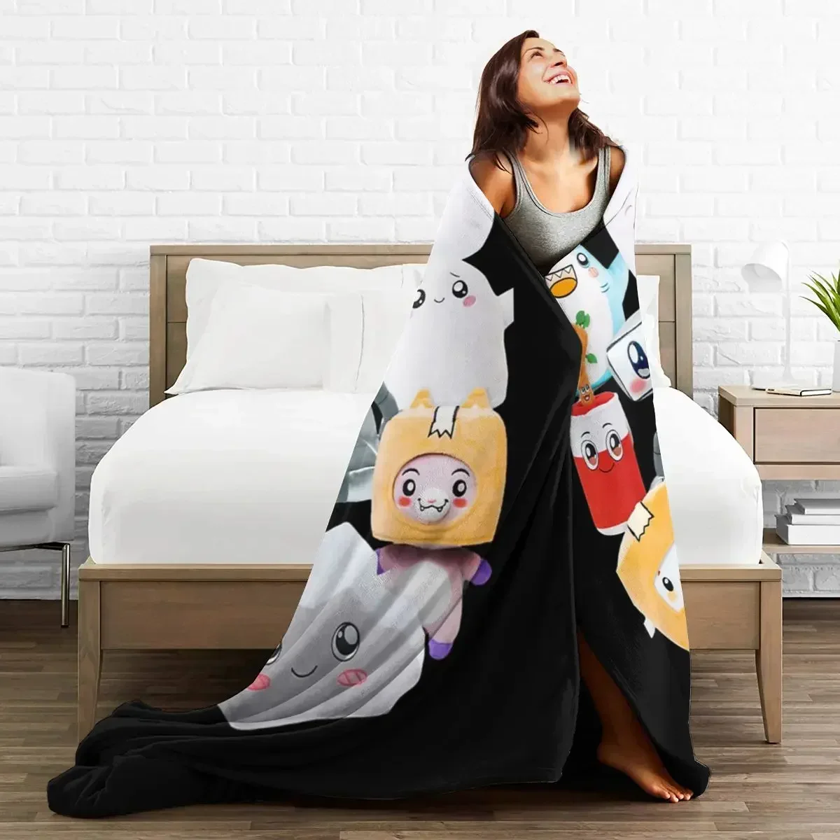 Rocky Lankybox Lanky Box Blankets Soft Warm Flannel Throw Blanket Cover for Bed Living room Picnic Travel Home Sofa 6