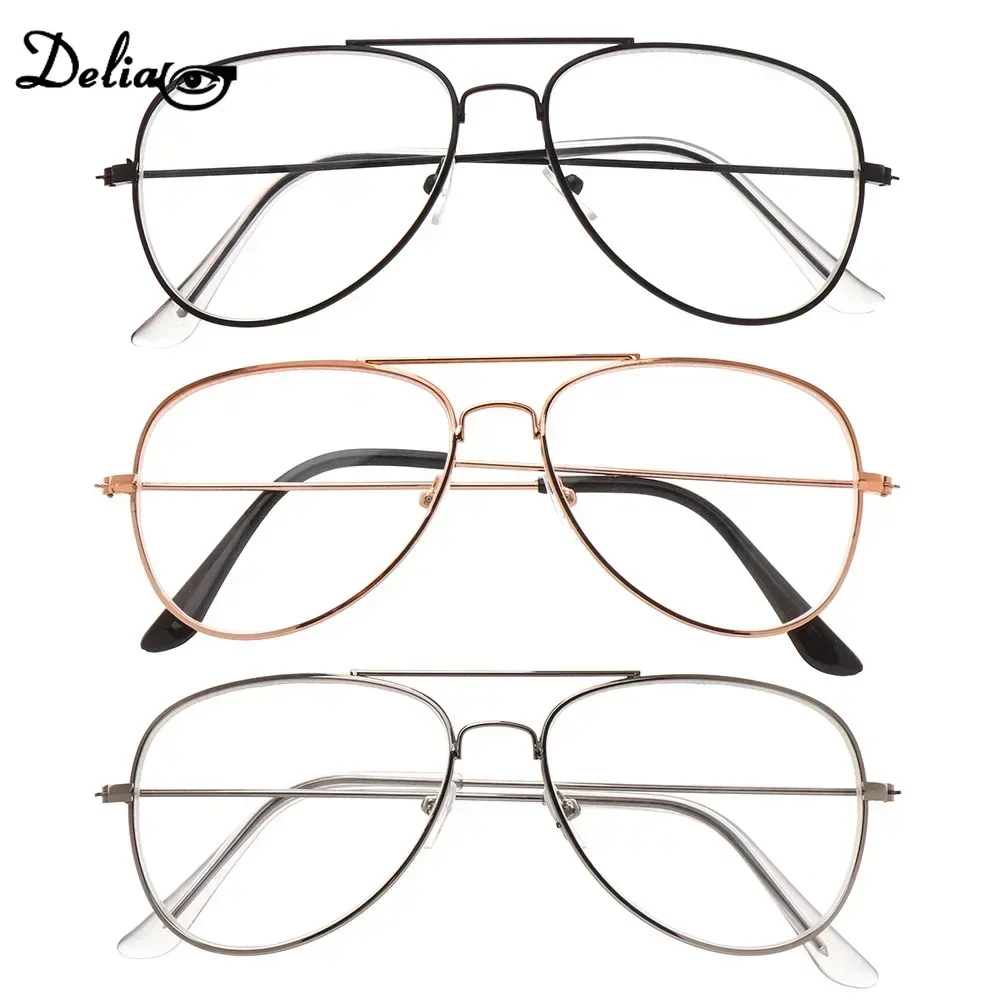 

Fashion Classic Metal Vintage Oversized Myopia Glasses Women Men Ultra Light Resin Vision Care Glasses - 100 Di- 500 Diopter