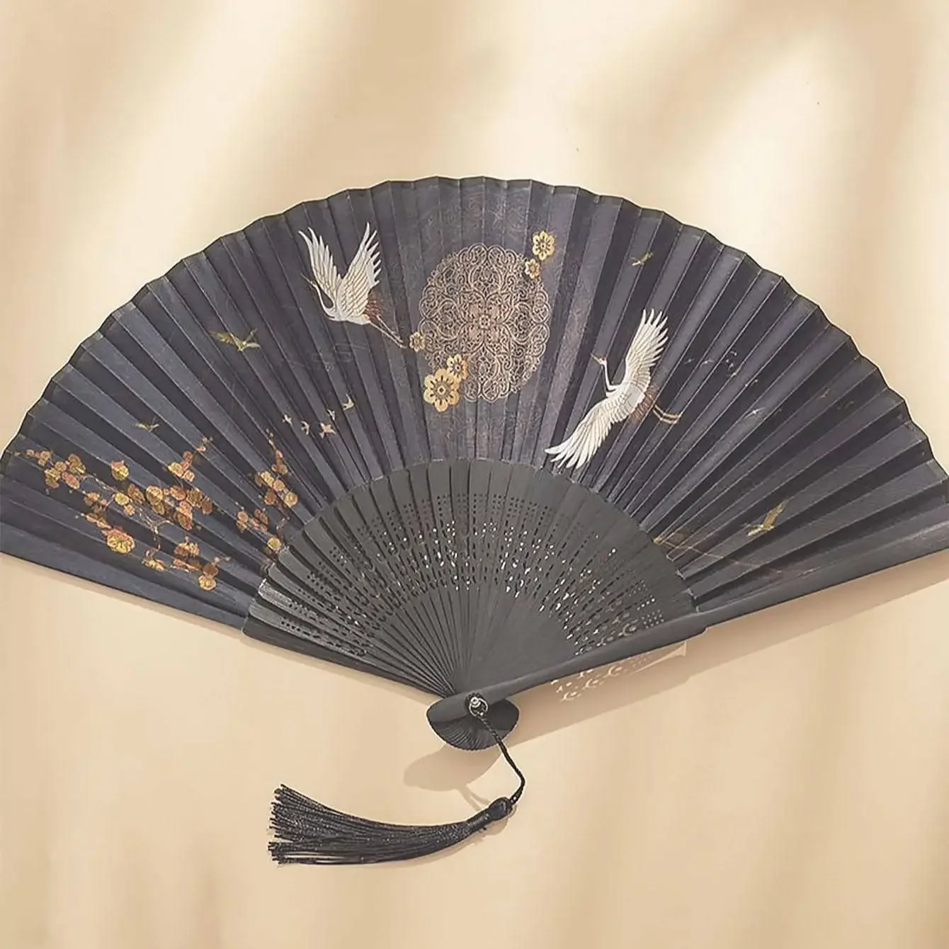 1pc-Chinese Vintage Style Folding Fan Silk Handheld Fan Foldable Bamboo Framed Decorative Folding Fans for Wedding Party folding fan hand fan silk fans