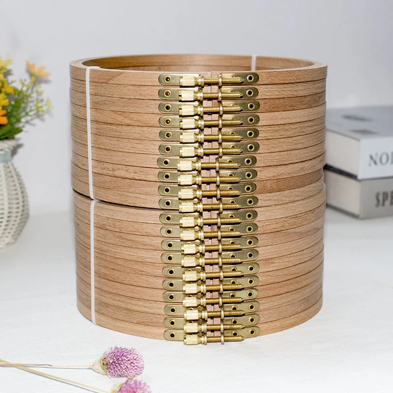 Description Picture 2 of item12Inch Wooden Circle Embroidery Frame Round Loop Hand Embroidery Hoop Rack Ring DIY Cross Stitch Machine Needlecraft Sewing Tool