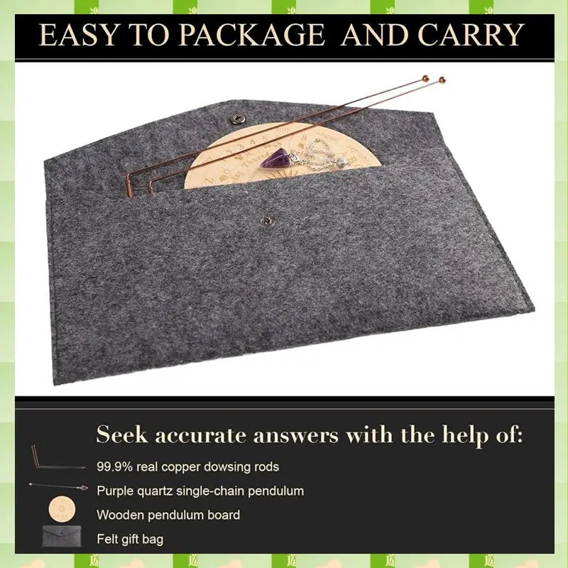 Copper Dowsing Rods Spiritual And Divining Pendulum Board Mat Kit For Ghost Hunting,Divining Water,Energy Healing,Copper Do