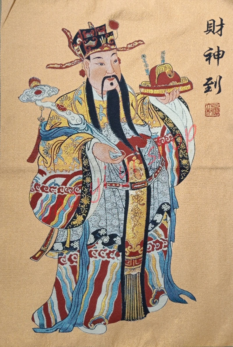

Religious Thangka, The God of wealth arrived, Recruit wealth