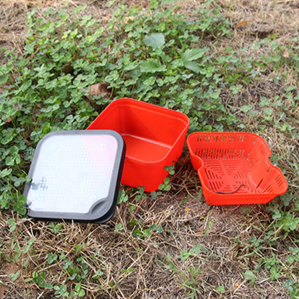 2-in-1 Fishing Bucket Double-Deck Fish Box Detachable Fish Strainer Colander Fishing Bait Storage Container Double Handle Fishing Draining Basket