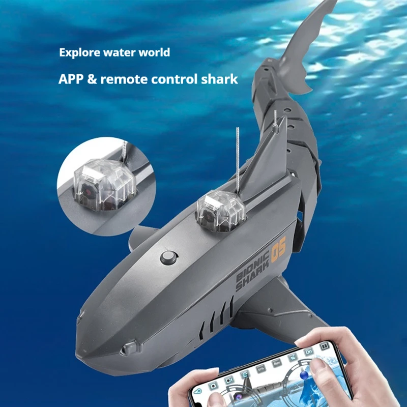 Shark Remote Control With Camera Rechargeable Giant Toothed Shark Model That Can Swing Underwater Children'S Remote Control Toy