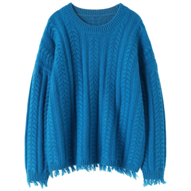 

TASSEL Pullover 100% Cashmere Winter Warm Sweater Women New Latest Fashion for Women Clothes Solid Tops