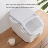 15KG Rice Bucket Tank Moisture-proof Sealed Rice Storage Box Insect-proof Cereal Grain Pet Food Container Kitchen Storage Box 2