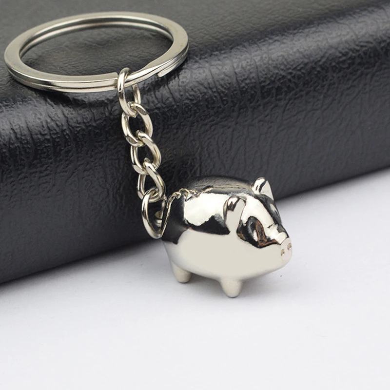

Cute Exquisite Small Pig Keychain Fashion Bag Charm Alloy Car Key Holder