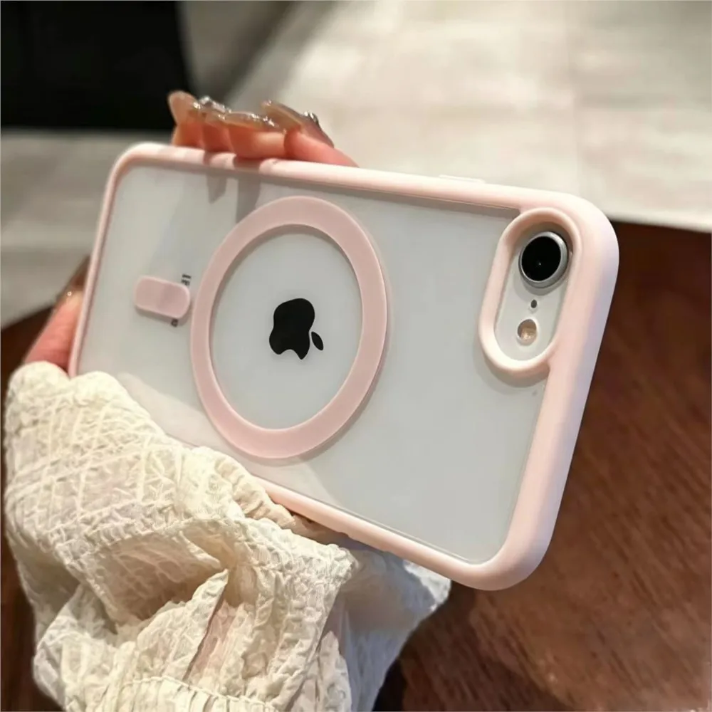 Magnetic Shockproof Clear Phone Case with Wireless Charging Compatibility