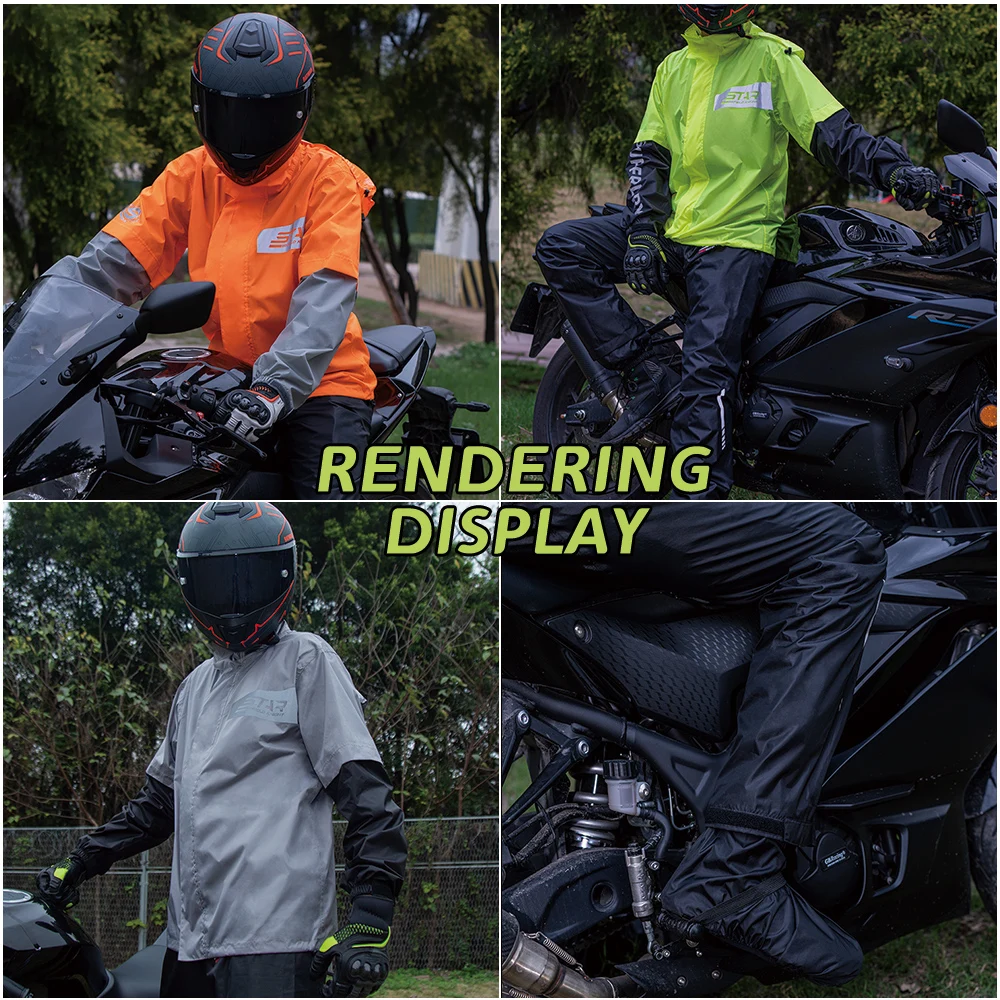 Star Field Knight Motorcycle Riding Raincoat Set Raincoat Rainpants Split Men and Women's Thin Reflective Waterproof Clothing