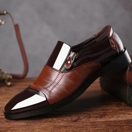 2023 Four Seasons New Men's Formal Business Leather Shoes Cover Feet Sandals Hollow out Single Shoes Breathable Wedding Shoes 3