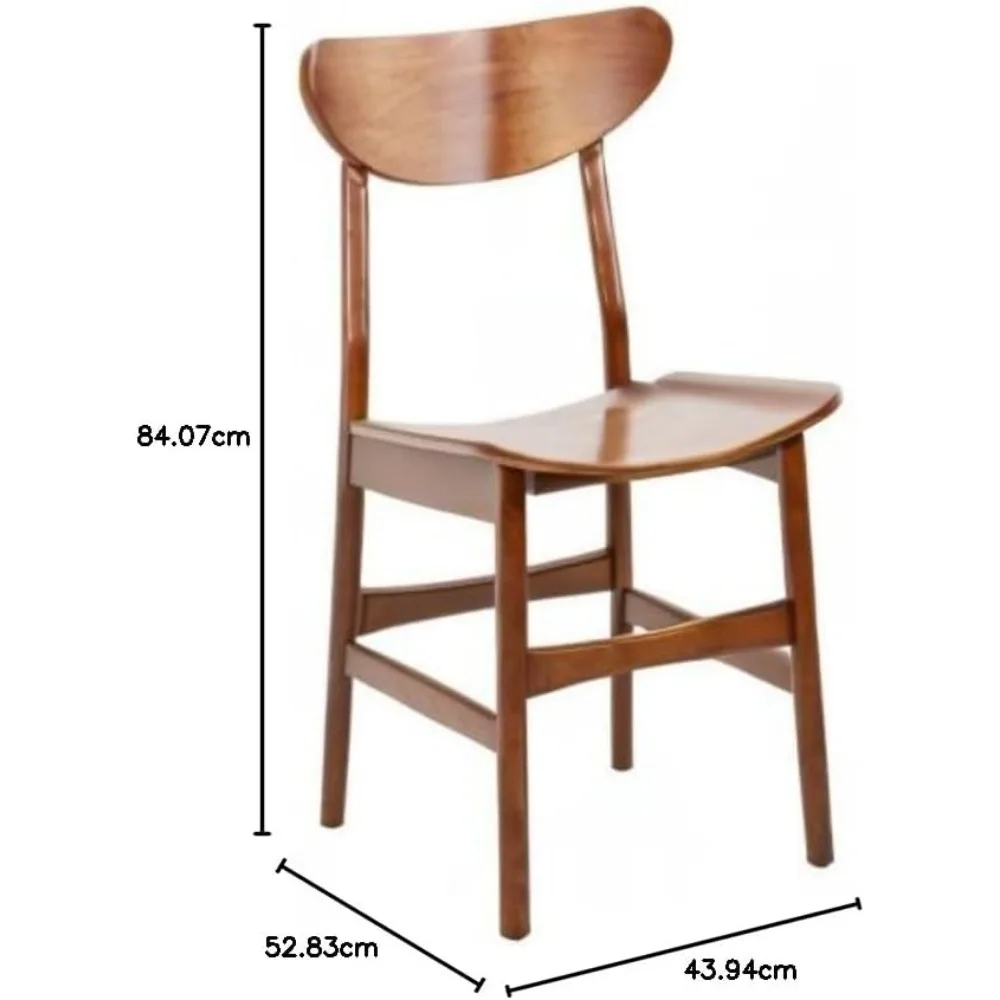 DCH1001D-SET2 Home Lucca Cherry Retro Dining Chair (Set of 2), Walnut 2