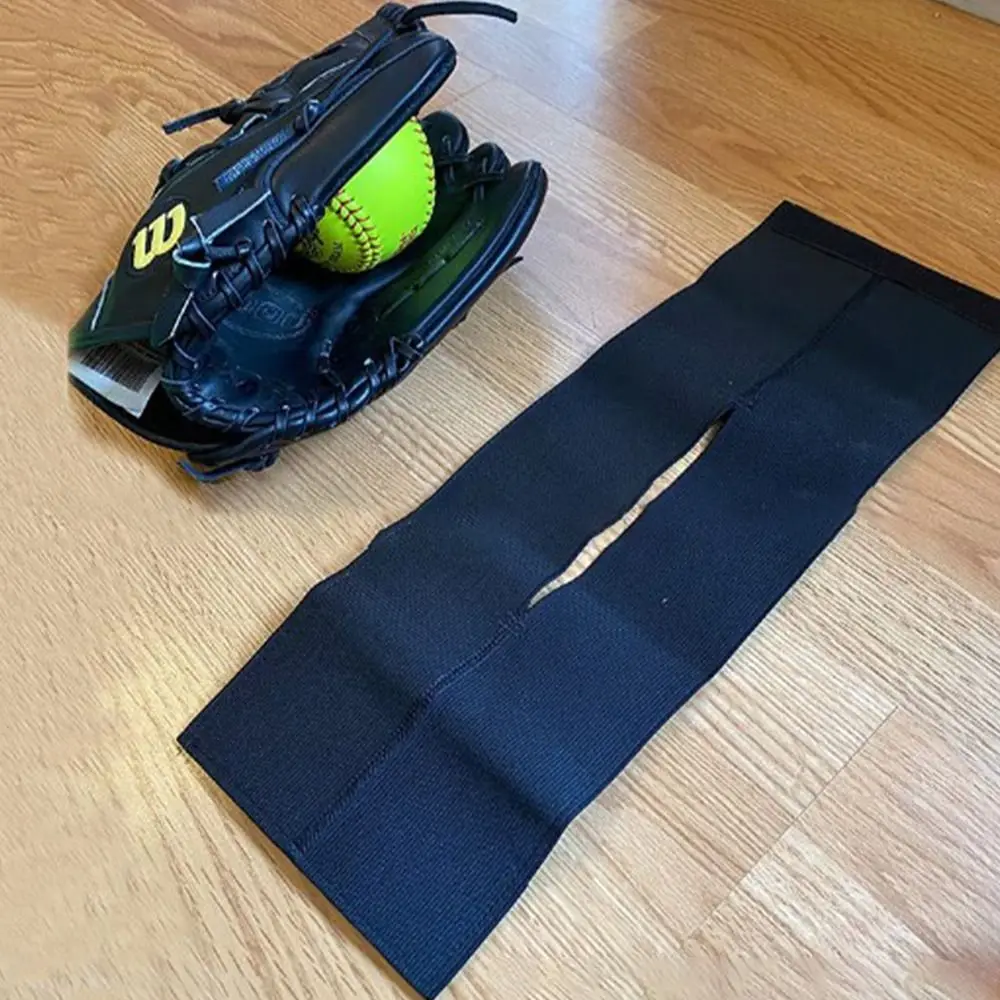 Elastic Baseball Glove Wrap Adjustable Mitt Shaper Baseball Glove Strap Durable Black Softball Fastener Tape