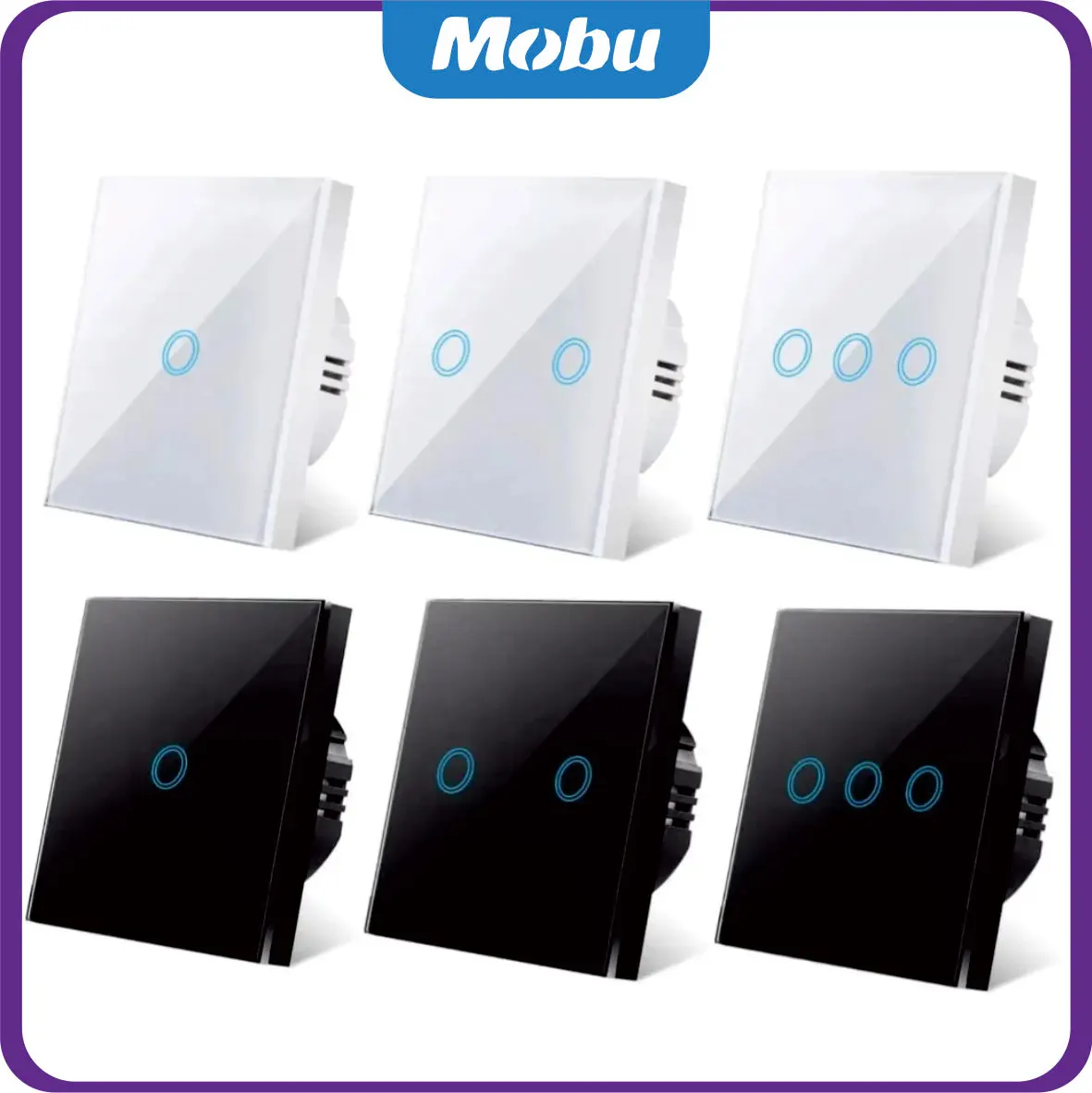 LED Light Switch mobu EU Touch Switch LED Crystal Glass Panel Wall Lamp 1/2/3 Gang AC100-240V LED Sensor Switches Interruttore