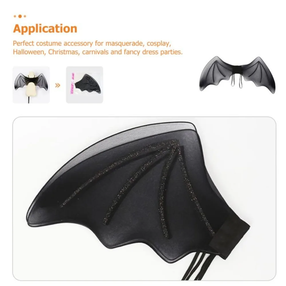Black Bat Wings Kids Fancy Dress Costume Halloween Bat Childrens World Book Day