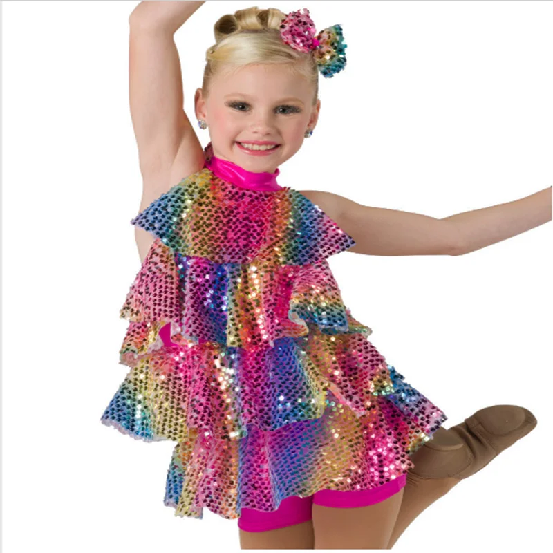 Glitzy Embroidery Rainbow Printed Sequin Stretch Mesh Ground For Clothsing Making Party Events And Dancewear Fabric