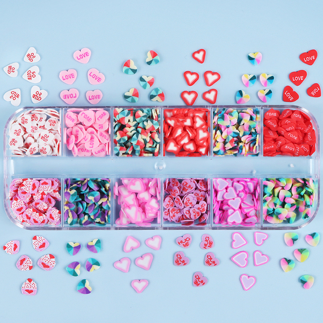 Valentines Empty Love Heart Nail Sequins Holographic Glitter Flakes Decor For DIY Accessories Designer Nail Supplies Tools