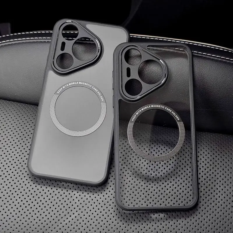 Luxury Armor Acrylic Transparent Magnetic Back Cover with Magsafe