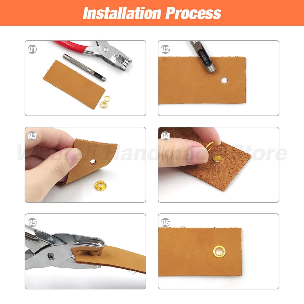 Grommet Eyelet Plier Set Eyelet Hole Punch Pliers Kit 100sets 4mm Metal Eyelets Leather Craft