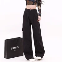 High Street Female Straight Leg Trousers Girls Chic Retro High Waist Slacks Lady Fashion Comfortable Baggy Cargo Pants - Image 4