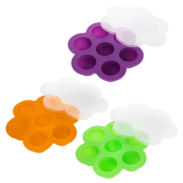 7 Holes Reusable Silicone Baby Food Freezer Tray Crisper Egg Bite Mold BPA  Free Storage Baby Food Storage Containers With Lid - AliExpress