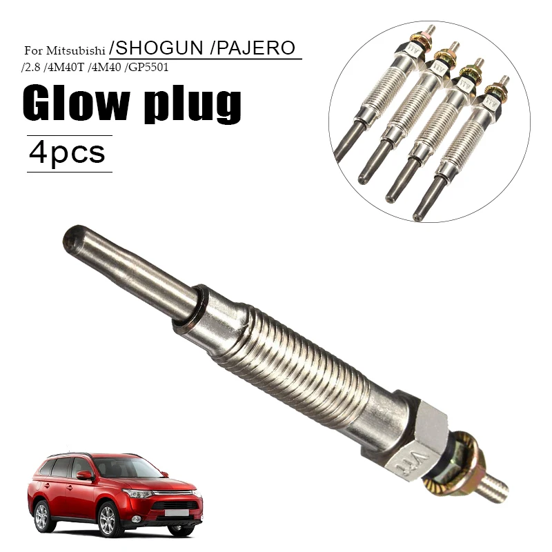 Glow Plugs Car Heater 4Pcs For Mitsubishi /SHOGUN 1994-2000 /PAJERO /2.8 /4M40T /4M40 /GP5501/Gp7554 plug car glow plugs