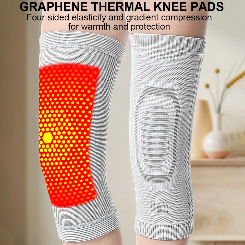 1Pcs Graphene Self Heating Wormwood Kneepads Knee Brace Warm for Arthritis Joint Pain Relief Injury Recovery Massager Leg Warmer 2